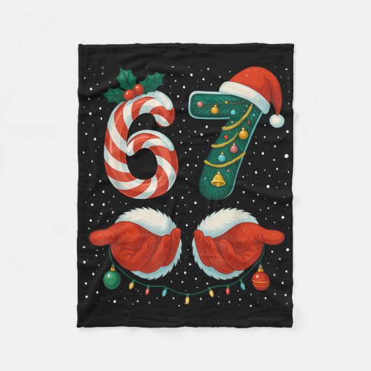 67 Kerstmis 6 7 Meme Pyjama Feestdag Gen Alpha Sl Fleece Deken (Voorkant)