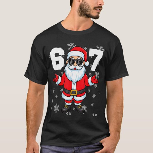 67 Kerstmis 6 7 Meme Pyjama's 67 Bruh Jargon T-shirt (Voorkant)