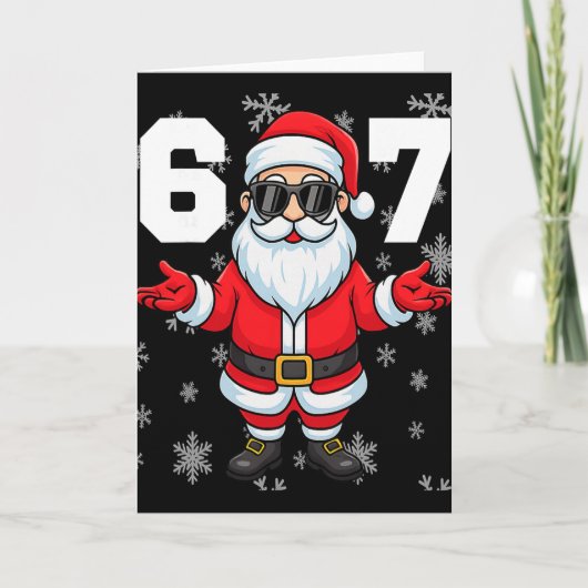 67 Kerstmis 6 7 Meme Pyjama's 67 Bruh Slang Kaart (Voorkant)