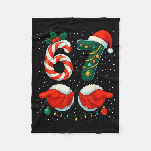 67 Kerstmis 6 7 Meme Pyjama's Vakantie Gen Alpha S Fleece Deken (Voorkant)