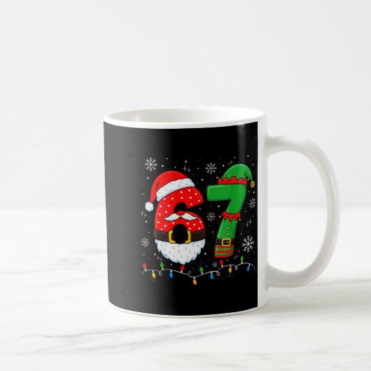 67 Kerstmis 6 7 Meme Pyjama's Vakantie Gen Alpha S Koffiemok (Rechts)
