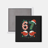 67 Kerstmis 6 7 Meme Pyjama's Vakantie Gen Alpha S Magneet (Voorkant / Achterkant)