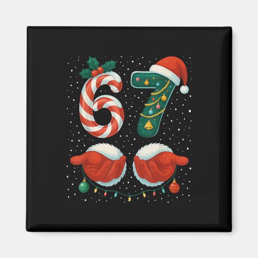 67 Kerstmis 6 7 Meme Pyjama's Vakantie Gen Alpha S Magneet (Voorkant)