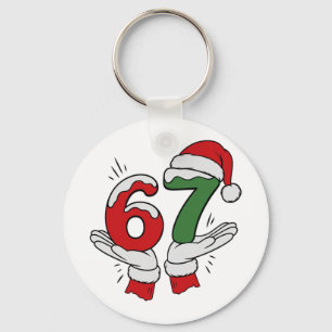 67 Kerstmis 6 7 Meme Pyjama's Vakantie Gen Alpha S Sleutelhanger