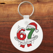 67 Kerstmis 6 7 Meme Pyjama's Vakantie Gen Alpha S Sleutelhanger (Voorkant)