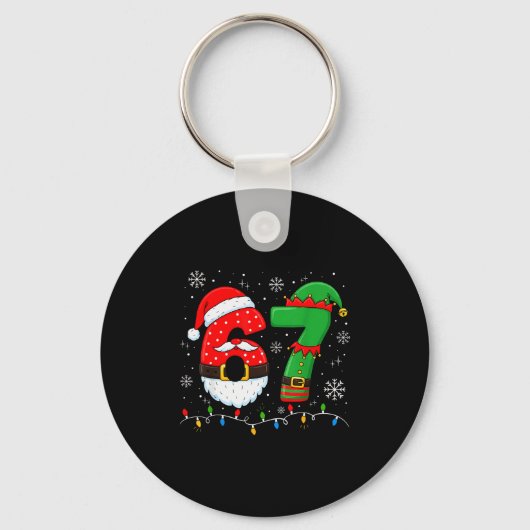 67 Kerstmis 6 7 Meme Pyjama's Vakantie Gen Alpha S Sleutelhanger (Voorkant)