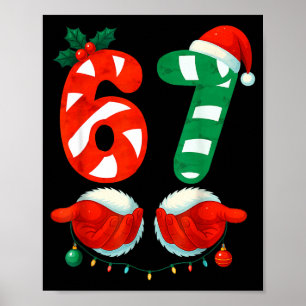67 Kerstmis 6 7 Meme Schattige Kerststok 67 Meme X Poster