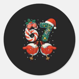 67 Kerstmis 6 7 Meme Ski Kerstmis Winter Pyjama's Ronde Sticker