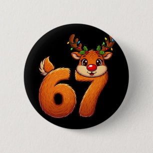 67 Kerstmis Grappige Rendier Bruh Meme Pyjama Dame Ronde Button 5,7 Cm