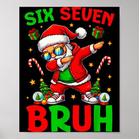 67 Kerstmis Grappige Zes Zeven Meme Brainrot Kerst Poster (Voorkant)