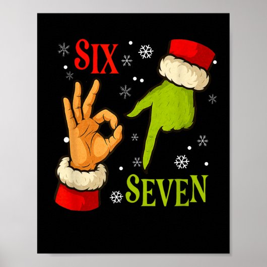 67 Kerstmis Kerstman Groen 6 7 Internet Meme X Poster (Voorkant)