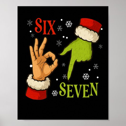 67 Kerstmis Kerstman Groen 6 7 Internet Meme X Poster (Voorkant)