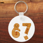 67 Kerstmis Oh Snap Gingerbreadman 6 7 Meme Kerstm Sleutelhanger (Voorkant)