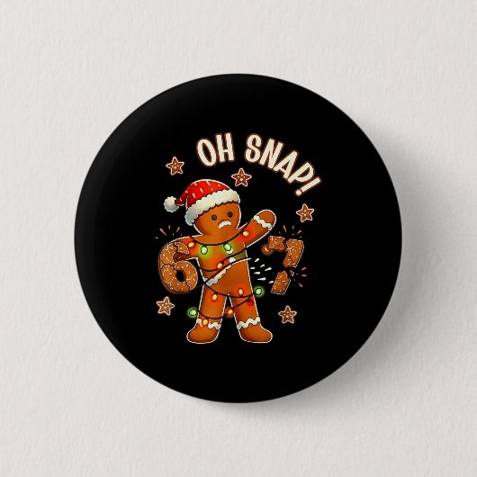 67 Kerstmis Oh Snap Peperkoekman 6 7 Meme Xmas Ronde Button 5,7 Cm (Voorkant)