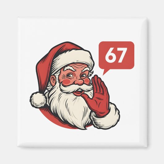 67 Kerstmis Prettig Zes Zeven Brainrot Sinterklaas Magneet (Voorkant)