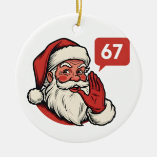 67 Kerstmis Prettig Zes Zeven Hersendement Sinterk Keramisch Ornament