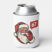 67 Kerstmis Prettige Zes Zeven Hersensap Kerstman Blikjeskoeler (Blikje Voorkant)