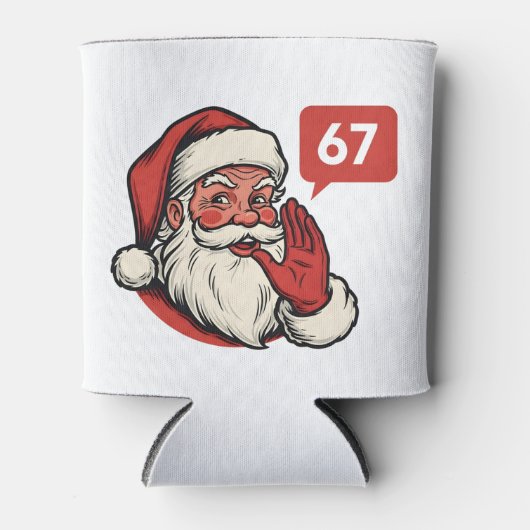 67 Kerstmis Prettige Zes Zeven Hersensap Kerstman Blikjeskoeler (Voorkant)