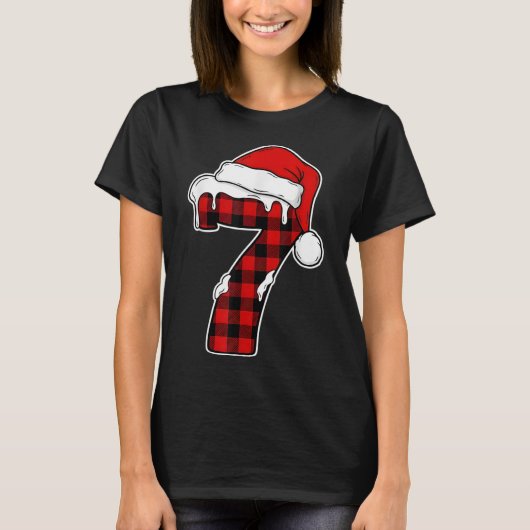 67 Kerstmis Pyjama Shirt Zes Zeven Meme 7 Rode Rut (Voorkant)