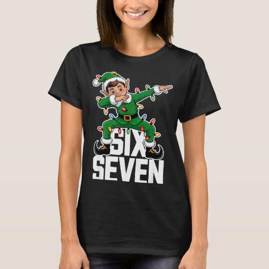 67 Kerstmis Zes Zeven 6 7 Meme Grappige Dabbing El T-shirt (Voorkant)