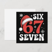 67 Kerstmuts Kerstmis Zes Zeven Grappige Spreuken Feestdagenkaart (Voorkant / Achterkant)