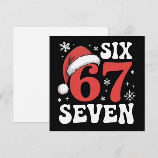 67 Kerstmuts Kerstmis Zes Zeven Grappige Spreuken Feestdagenkaart (Voorkant / Achterkant)