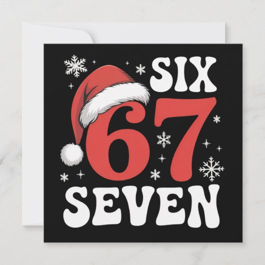 67 Kerstmuts Kerstmis Zes Zeven Grappige Spreuken Feestdagenkaart (Voorkant)