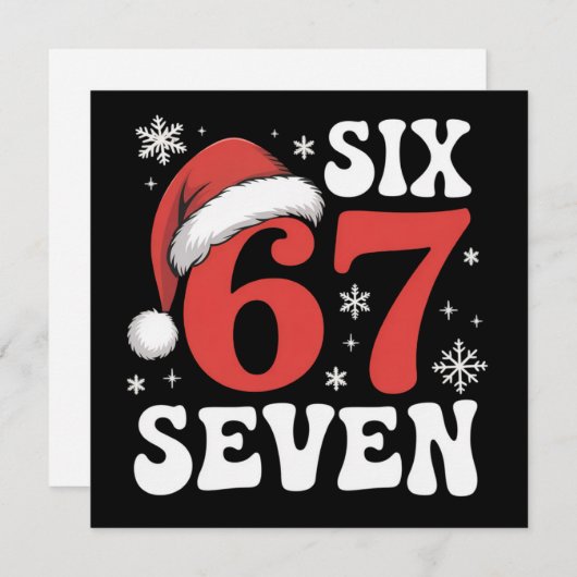 67 Kerstmuts Kerstmis Zes Zeven Grappige Uitsprake Feestdagenkaart (Voorkant / Achterkant)