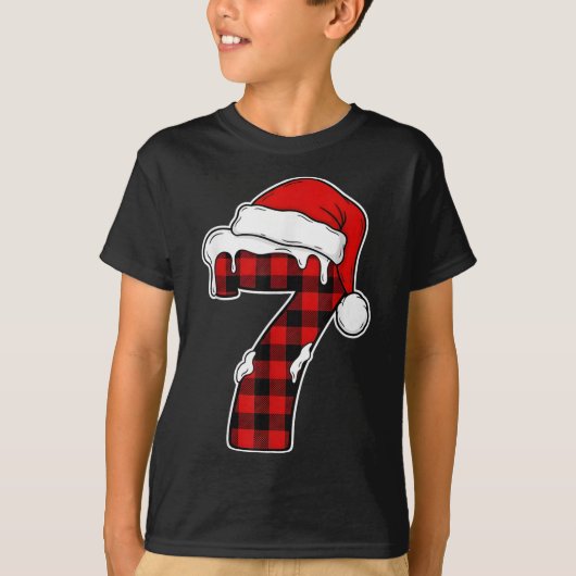 67 Kerstmuts Shirt Zes Zeven Meme 7 Rode Plaid (Voorkant)