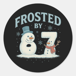 67 Kerstsneeuwman 6 7 Internet Meme Kerstmis 67 _1 Ronde Sticker