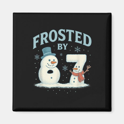 67 Kerstsneeuwman 6 7 Internet Meme Kerstmis 67 Magneet (Voorkant)