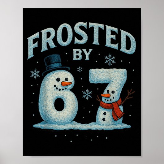 67 Kerstsneeuwman 6 7 Internet Meme Kerstmis 67  Poster (Voorkant)