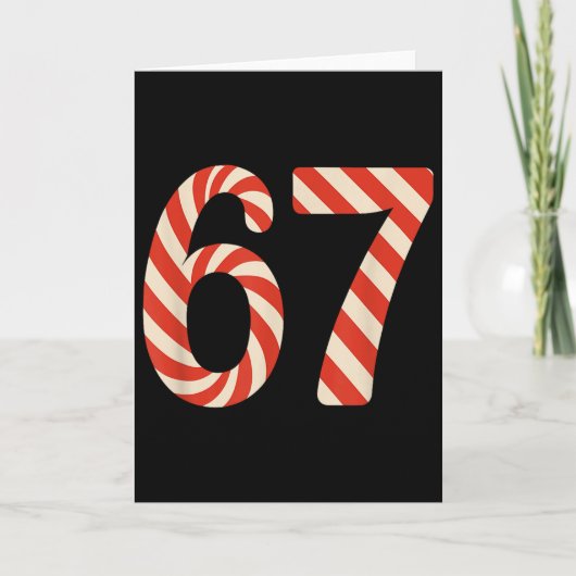 67 Kerstsnoep 6 7 Meme Feestdag Gen Alpha Slang Kaart (Voorkant)