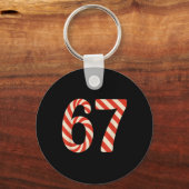 67 Kerstsnoep 6 7 Meme Feestdag Gen Alpha Slang Sleutelhanger (Voorkant)