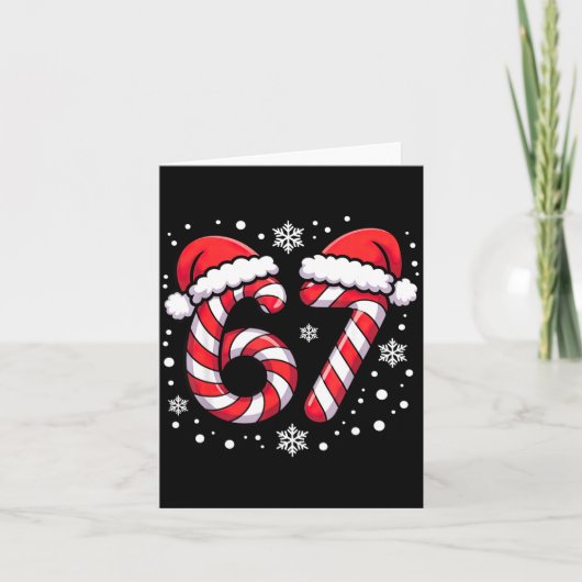 67 Kerststokken Kerstman Kaart (Voorkant)