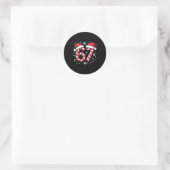 67 Kerststokken Kerstman Ronde Sticker (Tas)