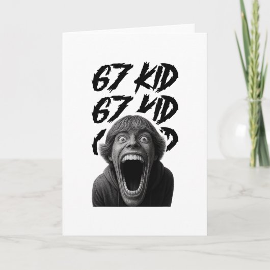 67 Kind 67 Meme Zes Zeven 6-7 Grappige Internetgra Kaart (Voorkant)