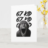 67 Kind 67 Meme Zes Zeven 6-7 Grappige Internetgra Kaart (Gele Bloem)