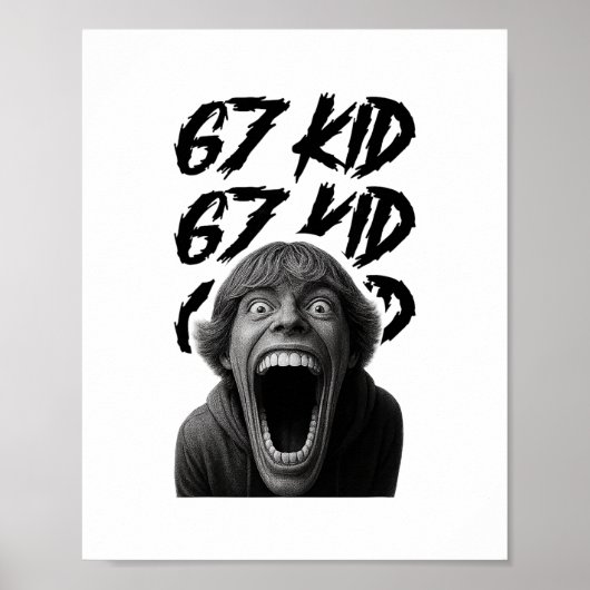 67 Kind 67 Meme Zes Zeven 6-7 Grappige Internetgra Poster (Voorkant)