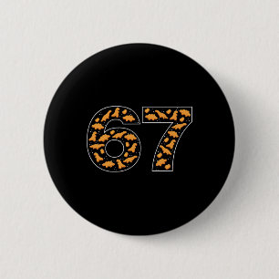 67 Kipnuggets Zes Zeven  Ronde Button 5,7 Cm