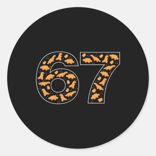 67 Kipnuggets Zes Zeven  Ronde Sticker (Voorkant)