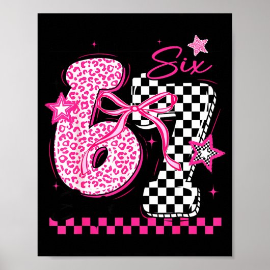 67 Leopard Checkered Funny Six Seven Meme 6-7 Teac Poster (Voorkant)