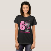 67 Leopard Checkered Funny Six Seven Meme 6-7 Teac T-shirt (Voorkant volledig)