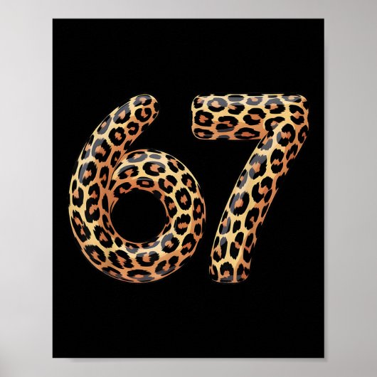67 Leopard Meme Funny Six Seven Gen Alpha Slang Ch Poster (Voorkant)