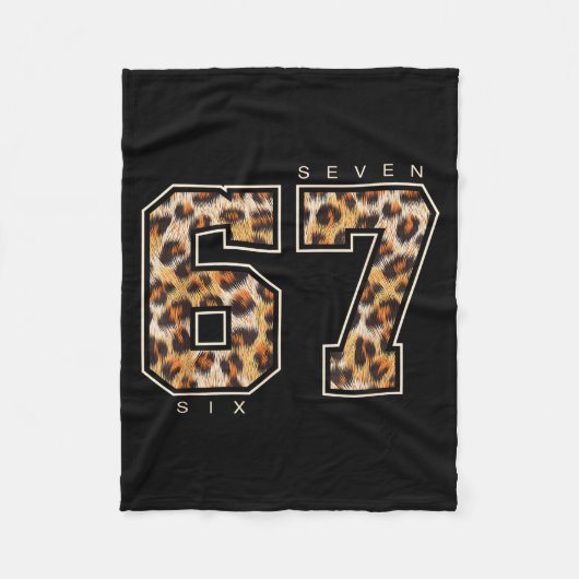 67 Leopard Pattern Retro Sixty Seven Animal Skin S Fleece Deken (Voorkant)