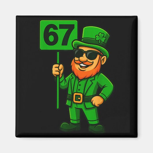 67 Leprechaun Six Seven Gen Meme Lucky Vibes St Pa Magneet (Voorkant)