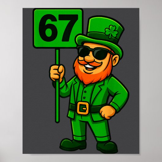 67 Leprechaun Six Seven Gen Meme Lucky Vibes St Pa Poster (Voorkant)