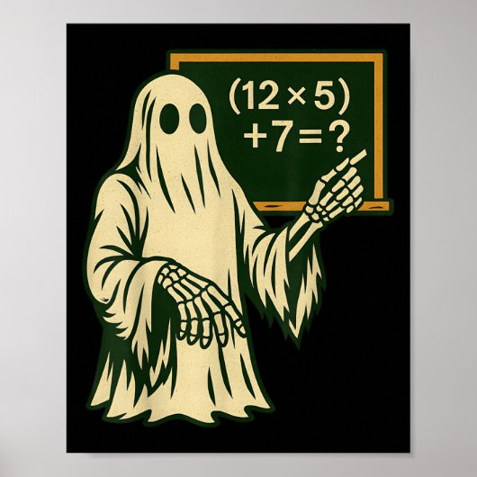 67 Leraar Halloween Geest Zes Zeven Meme Brainrot Poster (Voorkant)