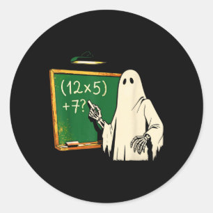 67 Leraar Halloween Geest Zes Zeven Meme Brainrot Ronde Sticker