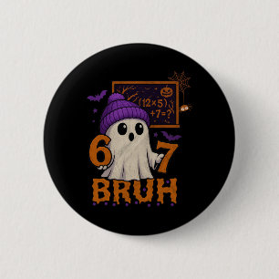 67 Leraar Halloween Geest Zes Zeven Meme Wiskunde  Ronde Button 5,7 Cm